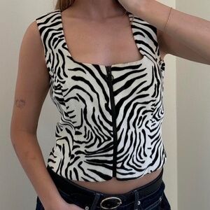 Vintage Zebra Corset Top